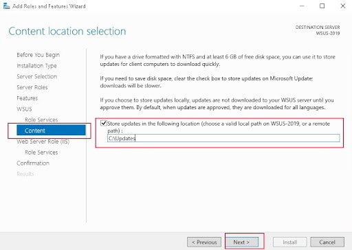 IIS Role to the Windows Update Server 2
